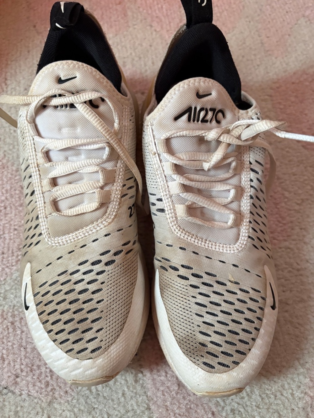 Nike Air270 Beige and Black Athletic Sneakers